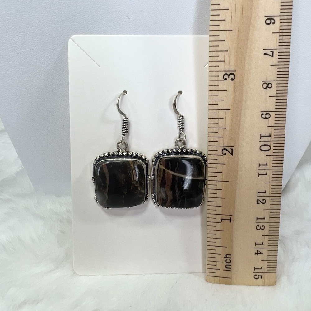 Jasper 925 Gemstone Earring - Picture 2 of 4
